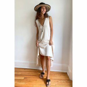 Free People Beach Sun Beam Boho Maxi Dress Cream Off White sz xs